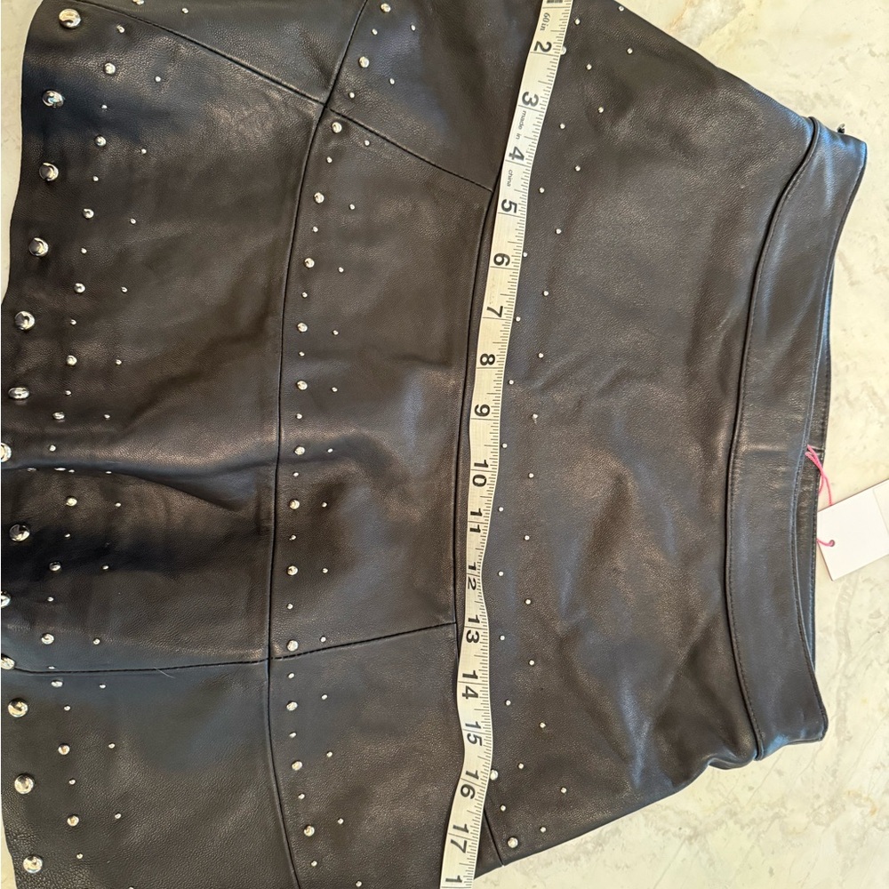 Parker Alex studded leather mini skirt NWT MSRP $398 - Picture 7 of 7